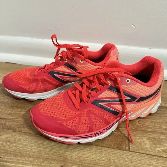NEW BALANCE 3190 V2 Sneaker Size 8 Trainers Orange Pink Synthetic Women Coral - Picture 2 of 9